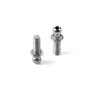 HARD STEEL BALL END 3.7MM WITH 8MM THREAD - NICKEL COATED (2