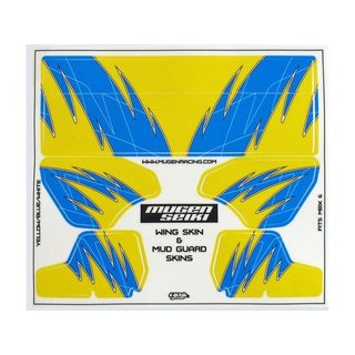 Mugen E1022-13 Schlammschutz/Heckflgel Dekor (gelb/blau)