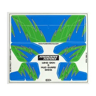 Mugen E1022-14 Schlammschutz/Heckflgel Dekor (blau/grn)