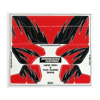 Mugen E1022-16 Schlammschutz/Heckflgel Dekor (rot/schwarz)