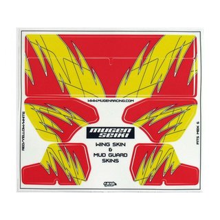 Mugen E1022-17 Schlammschutz/Heckflgel Dekor (rot/gelb)