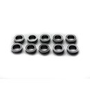 Kugellager 10x15x4, rostfrei, gelt, Gummi Dichtung (10)