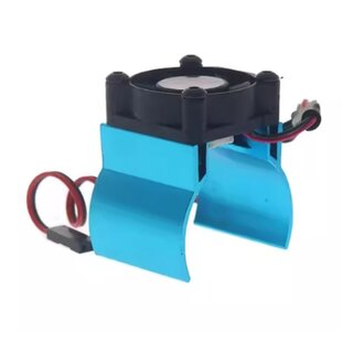 Alu K�hlk�rper blau mit temp. gesteuertem Ventilator 30mm