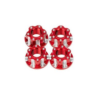 Alu M4 Radmutter gezahnt rot