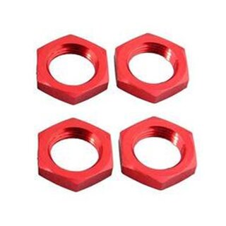 Alu 17mm Radmutter gezahnt rot