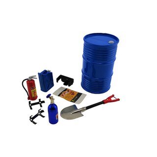 Set �lfass gro�, Gasflasche, Feuerl�scher, Schaufel, Kani