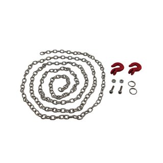 Abschleppkette 890mm mit roten Haken