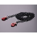 Anhngerhaken Metall rot mit schwarzer Kette