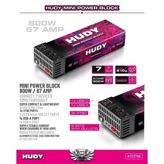 HUDY MINI POWER BLOCK 800W / 67 AMP - EU PLUG