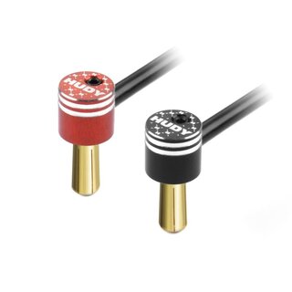 ALU BULLET PLUG BLACK & RED WITH 5MM GOLDEN BULLETS - SET