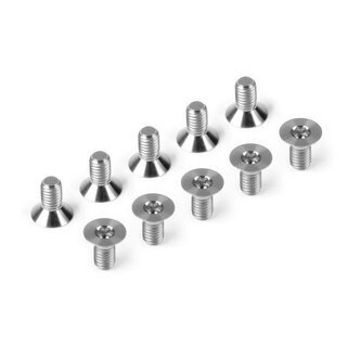 HUDY TITANIUM HEX FLAT HEAD SCREW SFH M3x6 (10)
