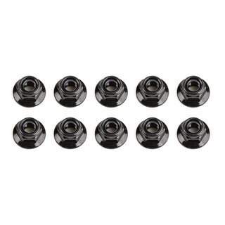 Team Associated M5 Locknuts, flanged, black