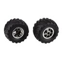 Team Associated MT12 Wheels and Tires, chrome