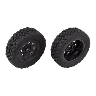 Team Associated Pro2 LT10SW Front Wheels and Tires, mounted