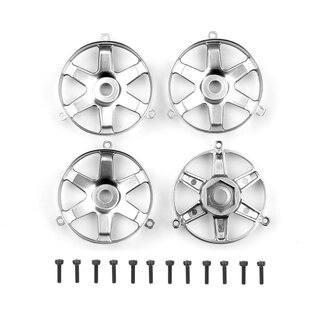 Team Associated DC10 FT Adjustable Wheel Face Plates, silver