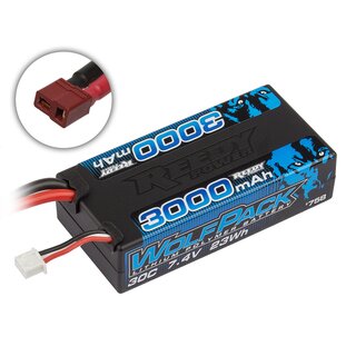 Reedy Wolfpack LiPo 3000mAh 30C 7.4V Shorty, with T-plug
