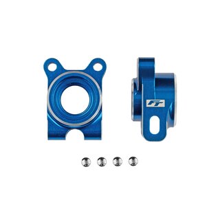 Team Associated RC10B7 FT Aluminum Rear Hubs, -4 Offset, Blue