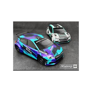Bittydesign SKODA�Fabia RS Rally2�1/10 190mm rally�clear body, Hard�1,2mm�(wing included)