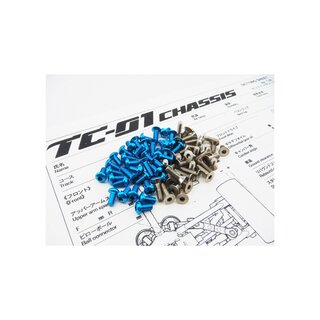 Hiro Seiko TC-01 Titan/Alloy Hex Socket Screw Set (T-Blue|79pcs)
