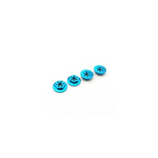 Hiro Seiko Thin Serrated Wheel Nut 4mm (T-Blue | 4pcs)