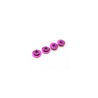 Hiro Seiko Thin Serrated Wheel Nut 4mm (Purple | 4pcs)