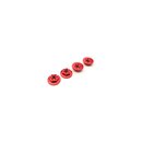 Hiro Seiko Thin Serrated Wheel Nut 4mm (Red | 4pcs)