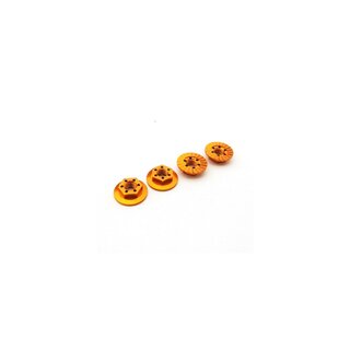 Hiro Seiko Thin Serrated Wheel Nut 4mm (Orange | 4pcs)
