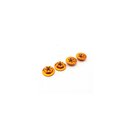 Hiro Seiko Thin Serrated Wheel Nut 4mm (Orange | 4pcs)