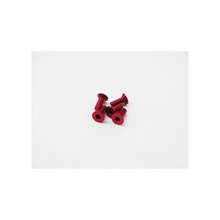 Hiro Seiko  Alloy Hex Socket Flat Head Screw M3x14  (4pcs | Red)