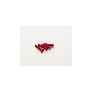 Hiro Seiko  Alloy Hex Socket Flat Head Screw M3x20  (4pcs | Red)