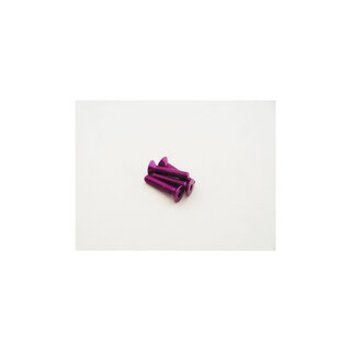 Hiro Seiko  Alloy Hex Socket Flat Head Screw M3x18  (4pcs | Purple)