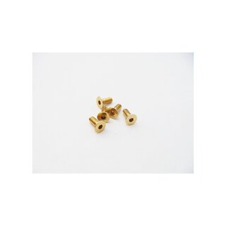 Hiro Seiko  Alloy Hex Socket Flat Head Screw M3x16  (4pcs | Gold)