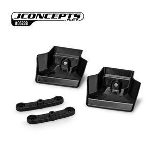 JConcepts XRAY XB8 | XB8e 2024 | 2025 injection molded front wing w/ adaptor, black - 2pc
