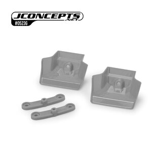 JConcepts XRAY XB8 | XB8e 2024 | 2025 injection molded front wing w/ adaptor, gray - 2pc