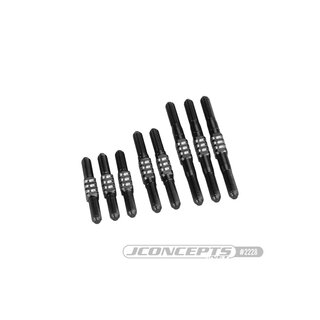 JConcepts RC10 Classic Fin titanium turnbuckle set, black - 8pc. (Fits ? Original RC10 and RC10 Classic)