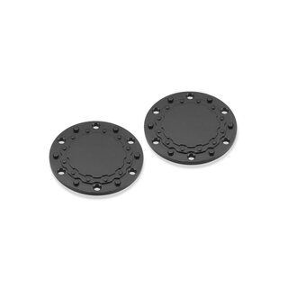 Jconcepts Tribute wheel, planetary cap - aluminum, black anodized - 2pc. (Fits - #3377 wheel)