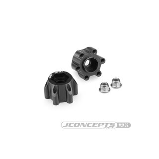 Jconcepts Tribute wheel, aluminum 12mm hex wheel adaptor, black anodized - 18mm offset - 2pc.