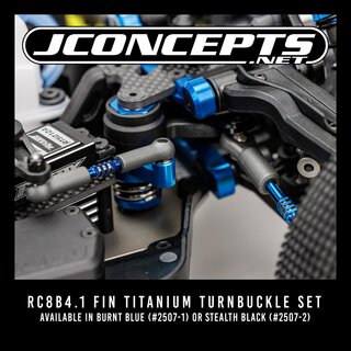 JConcepts RC8B4.1 Fin Titanium turnbuckle set - burnt blue, 5pc.