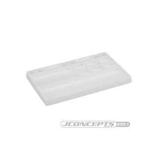 Jconcepts parts tray, rubber material - white