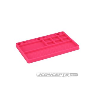Jconcepts parts tray, rubber material - pink
