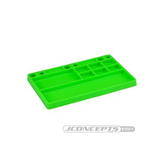 Jconcepts parts tray, rubber material - green