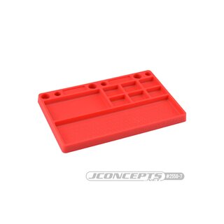 Jconcepts parts tray, rubber material - red