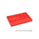 Jconcepts parts tray, rubber material - red