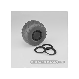 Jconcepts Tribute wheel beadlocks - black - glue-on set, 4pc. (Fits - #3377 Tribute wheels)