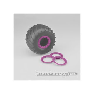 Jconcepts Tribute wheel beadlocks - pink - glue-on set, 4pc.(Fits - #3377 Tribute wheels)