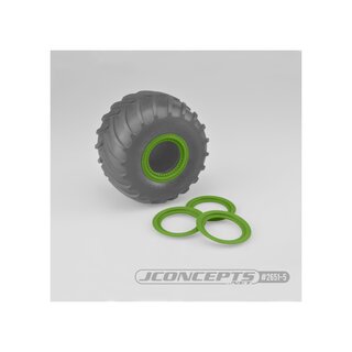Jconcepts Tribute wheel beadlocks - green - glue-on set, 4pc. (Fits - #3377 Tribute wheels)