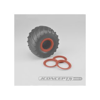 Jconcepts Tribute wheel beadlocks - orange - glue-on set, 4pc. (Fits - #3377 Tribute wheels)
