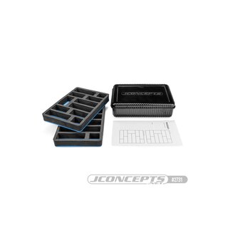 JConcepts Spring box w/foam liner, double decker, w/decal - black
