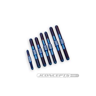 JConcepts TLR 8ight-X 2.0 | XE Fin Titanium turnbuckle set ? burnt blue, 7pc.