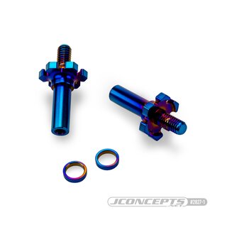 JConcepts RC10B7 | RC10B7D adjustable titanium front axle, 2pc - burnt blue